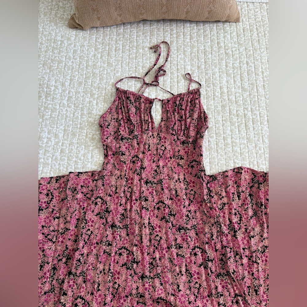🌸 Free People Bon Voyage Floral Maxi Dress | Black Combo | Size M - Picture 7 of 15